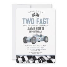 Blue Race Car Zwei Fast 2. Geburtstag Party laden 