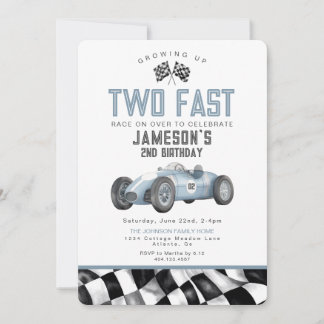 Blue Race Car Zwei Fast 2. Geburtstag Party laden 