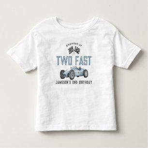 Blue Race Car Zwei Fast Birthday Boy Shirt