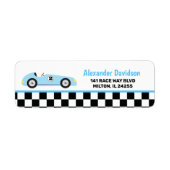 Blue Racecar Racing Vintag Race Car Adresse (Vorne)