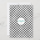 Blue Racing Car Balloons Giraffe 1. Geburtstag Einladung (Rückseite)