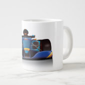 Blue Racing Car Jumbo-Tasse (Vorderseite Rechts)