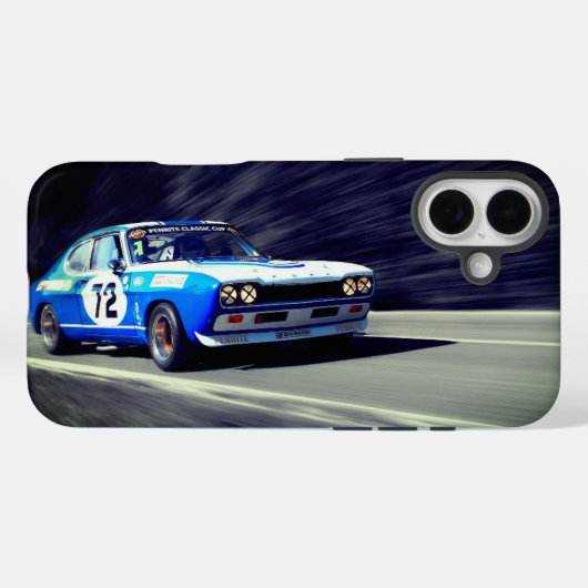 Blue Racing Car Phone Case (Rückseite (Horizontal))