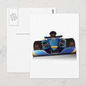 Blue Racing Car Postkarte (Vorne/Hinten)