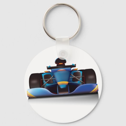 Blue Racing Car Schlüsselanhänger (Vorderseite)