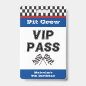 Blue Racing Party Pit Crew VIP Pass Pit Stopp Ausweis (Rückseite)