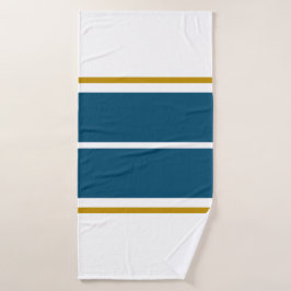 Blue Racing Stripes White Background Badehandtuch