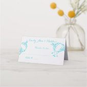 Blue Radiance Hummingbird Hochzeiten Platzkarten (Vorderseite)