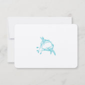 Blue Radiance Hummingbird Kiss Wedding RSVP (Rückseite)