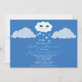 Blue Rain Cloud Baby Dusche Einladung (Vorderseite)