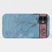 Blue Rain Monogram Barrel Racer - iPhone Case (Rückseite (Horizontal))
