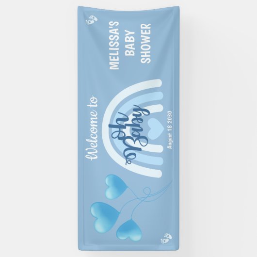Blue Rainbow Baby Dusche Banner (Vertikal)