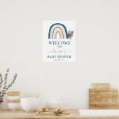 Blue Rainbow Baby Dusche Begrüßungszeichen Poster (Küche)