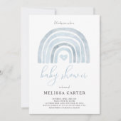 Blue Rainbow Baby Dusche Party Einladung (Vorderseite)
