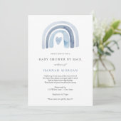 Blue Rainbow Baby Dusche per Mail - Einladung (Stehend Vorderseite)