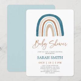 Blue Rainbow Baby Showboy Einladung