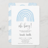 Blue Rainbow Baby Shower Junge Einladung (Vorne/Hinten)
