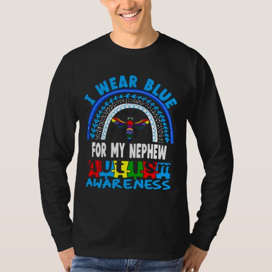 Blue Rainbow Bee Autism Nephew Kindness Active T-Shirt (Vorderseite)