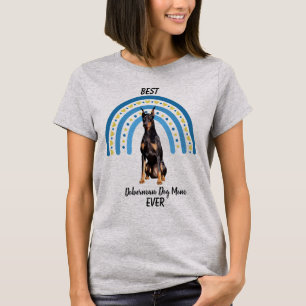 Blue Rainbow Best Doberman Dog Mama T-Shirt