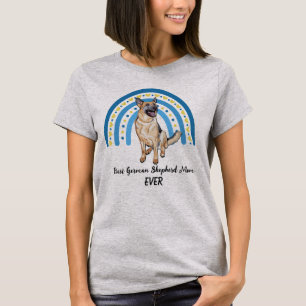 Blue Rainbow Best German Shepherd Dog Mama T-Shirt