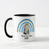 Blue Rainbow Best Gray Maine Coon Cat Mama Tasse (Links)