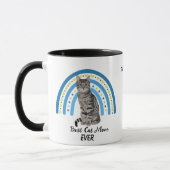 Blue Rainbow Best Gray Tabby Cat Mom Mug Tasse (Links)