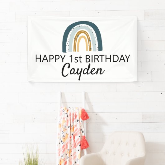 Blue Rainbow Birthday Banner (Insitu)