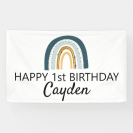 Blue Rainbow Birthday Banner