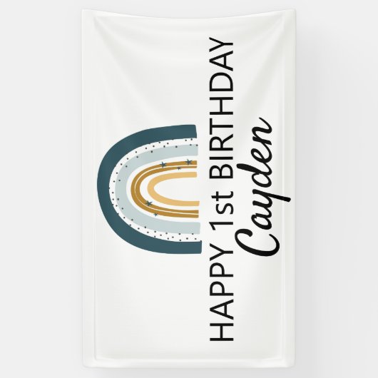 Blue Rainbow Birthday Banner (Vertikal)