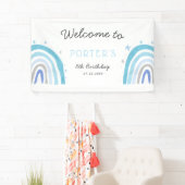Blue Rainbow Birthday Party Willkommensbanner Banner (Insitu)