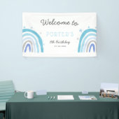 Blue Rainbow Birthday Party Willkommensbanner Banner (Messeveranstaltung)