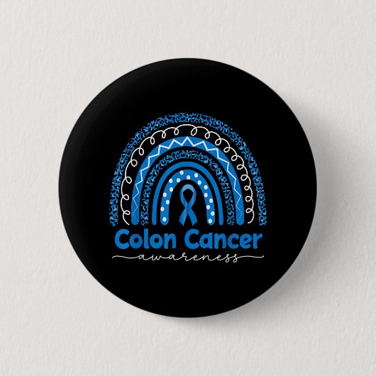 Blue Rainbow Blue Colon Cancer Bewusstsein Button (Vorderseite)