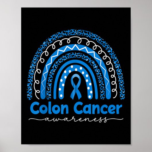 Blue Rainbow Blue Colon Cancer Bewusstsein Poster (Vorne)