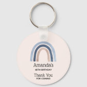 Blue Rainbow Boho Design Geburtstag Vielen Dank Schlüsselanhänger (Vorderseite)