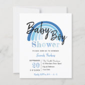 Blue Rainbow Boy Baby Shower Einladung (Vorderseite)