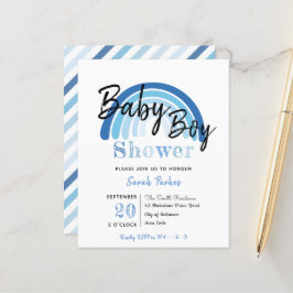 Blue Rainbow Boy Baby Shower Einladung