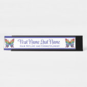 Blue Rainbow Butterfly Station Namensplatte Schreibtischnamensplakette (Vorderseite )