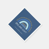 Blue Rainbow Candles Liebe & Light Hanukka Serviette (Ecke)