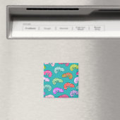 Blue Rainbow Chameleon Pattern Magnet (In Situ (Geschirrspüler))