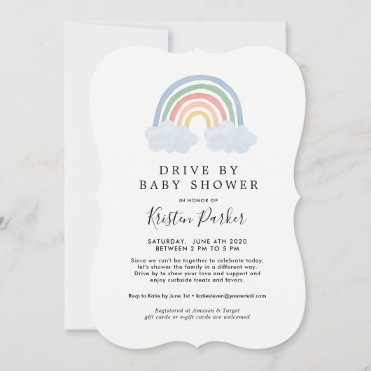 Blue Rainbow Drive by Baby Shower Einladungen (Vorderseite)