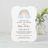Blue Rainbow Drive by Baby Shower Einladungen (Stehend Vorderseite)