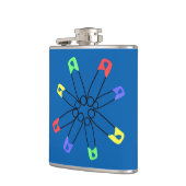 Blue Rainbow Safety Button Solidarnosc Gelb Grün Flachmann (Links)