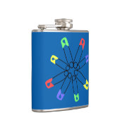 Blue Rainbow Safety Button Solidarnosc Gelb Grün Flachmann (Rechts)