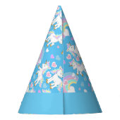 Blue Rainbow Unicorn Party Hat Partyhütchen (Rückseite)