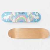 Blue Rainbow Unicorn Skateboard (Horizontal)