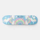 Blue Rainbow Unicorn Skateboard (Horizontal)