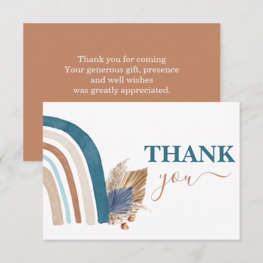 Blue Rainbow Vielen Dank Mitteilungskarte (Vorne/Hinten)