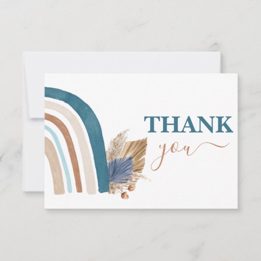 Blue Rainbow Vielen Dank Note Card Mitteilungskarte (Vorderseite)