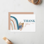 Blue Rainbow Vielen Dank Note Card Mitteilungskarte (Vorderseite/Rückseite Beispiel)