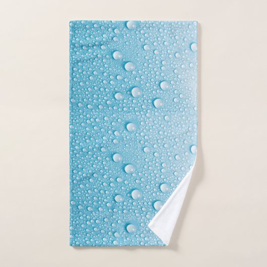 BLUE RAINDROP DEW WET ABSTRAKTES PATTER BADHANDTUCH SET (Handtuch)